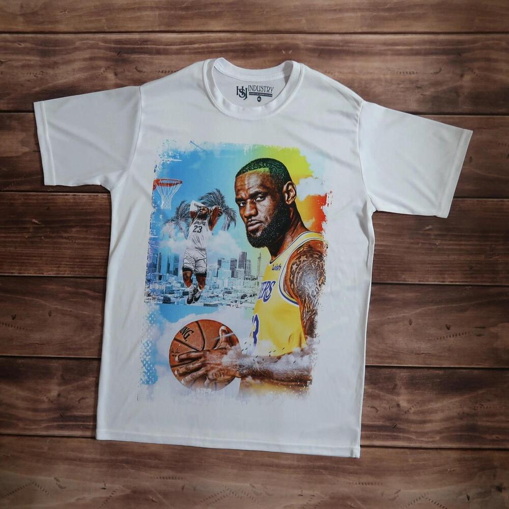 Los Angeles Lakers Lebron James 23 Aop Print Tee Y2K Nba Jersey Mens Size Xl